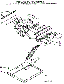 Top And Console Parts parts for Kenmore Dryer 110.76978210 (11076978210, 110 76978210) from AppliancePartsPros.com