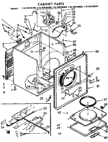 Cabinet Assembly parts for Kenmore Dryer 110.76978400 (11076978400, 110 76978400) from AppliancePartsPros.com