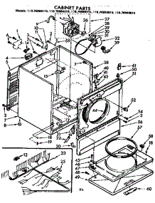 Cabinet Parts parts for Kenmore Dryer 110.76980810 (11076980810, 110 76980810) from AppliancePartsPros.com