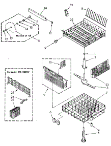 Dishrack parts for Kenmore Dishwasher 665.1560592 (6651560592, 665 1560592) from AppliancePartsPros.com