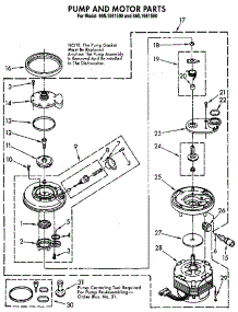 Pump And Motor parts for Kenmore Dishwasher 665.1561590 (6651561590, 665 1561590) from AppliancePartsPros.com