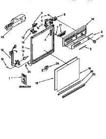 Frame And Console parts for Kenmore Dishwasher 665.15625691 (66515625691, 665 15625691) from AppliancePartsPros.com