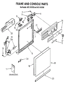 Frame And Console parts for Kenmore Dishwasher 665.1563590 (6651563590, 665 1563590) from AppliancePartsPros.com