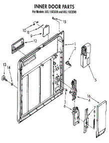Inner Door parts for Kenmore Dishwasher 665.1563590 (6651563590, 665 1563590) from AppliancePartsPros.com