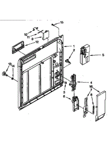 Inner Door Parts parts for Kenmore Dishwasher 665.1563591 (6651563591, 665 1563591) from AppliancePartsPros.com