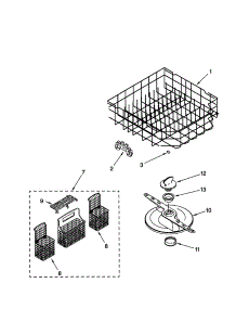 Lower Dishrack parts for Kenmore Dishwasher 665.15639000 (66515639000, 665 15639000) from AppliancePartsPros.com