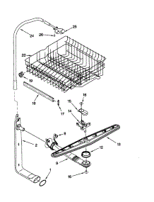 Upper Dishrack And Water Feed parts for Kenmore Dishwasher 665.15652000 (66515652000, 665 15652000) from AppliancePartsPros.com