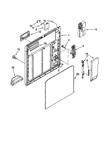 Inner Door parts for Kenmore Dishwasher 665.15654000 (66515654000, 665 15654000) from AppliancePartsPros.com