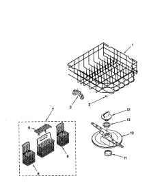 Lower Dishrack parts for Kenmore Dishwasher 665.15654000 (66515654000, 665 15654000) from AppliancePartsPros.com