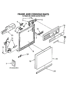 Frame And Console parts for Kenmore Dishwasher 665.1565590 (6651565590, 665 1565590) from AppliancePartsPros.com