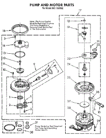 Pump And Motor parts for Kenmore Dishwasher 665.1565592 (6651565592, 665 1565592) from AppliancePartsPros.com
