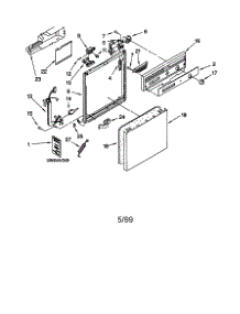 Frame And Console parts for Kenmore Dishwasher 665.15669990 (66515669990, 665 15669990) from AppliancePartsPros.com