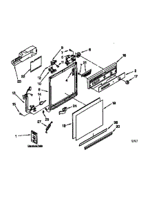 Frame And Console parts for Kenmore Dishwasher 665.15681791 (66515681791, 665 15681791) from AppliancePartsPros.com