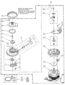 Pump And Motor parts for Kenmore Dishwasher 665.1569580 (6651569580, 665 1569580) from AppliancePartsPros.com