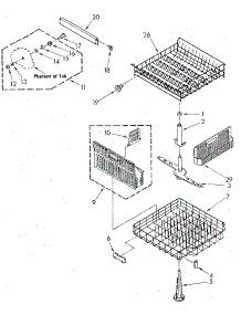 Dishrack parts for Kenmore Dishwasher 665.1569580 (6651569580, 665 1569580) from AppliancePartsPros.com