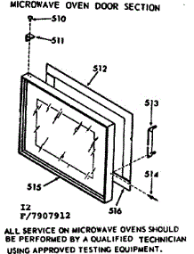 Microwave Oven Door Section parts for Kenmore Range 103.7907912 (1037907912, 103 7907912) from AppliancePartsPros.com