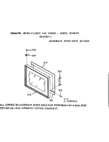 Microwave Oven Door Section parts for Kenmore Range 103.7907913 (1037907913, 103 7907913) from AppliancePartsPros.com