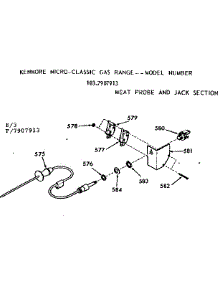 Meat Probe And Jack Section parts for Kenmore Range 103.7907913 (1037907913, 103 7907913) from AppliancePartsPros.com