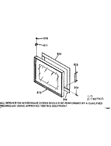 Microwave Oven Door Section parts for Kenmore Range 103.7907915 (1037907915, 103 7907915) from AppliancePartsPros.com