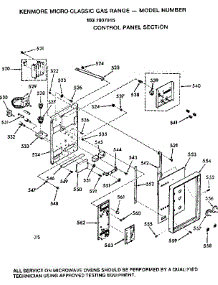 Control Panel Section parts for Kenmore Range 103.7907915 (1037907915, 103 7907915) from AppliancePartsPros.com