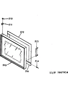 Microwave Oven Door Section parts for Kenmore Range 103.7907916 (1037907916, 103 7907916) from AppliancePartsPros.com