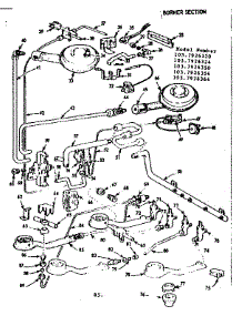 Burner Section parts for Kenmore Range 103.7926350 (1037926350, 103 7926350) from AppliancePartsPros.com