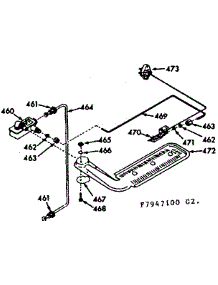 Upper Oven Burner Section parts for Kenmore Range 103.7947100 (1037947100, 103 7947100) from AppliancePartsPros.com