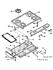 Main Top Section parts for Kenmore Range 103.7947160 (1037947160, 103 7947160) from AppliancePartsPros.com