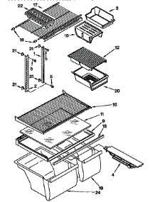 Shelf parts for Kenmore Refrigerator 106.77821790 (10677821790, 106 77821790) from AppliancePartsPros.com