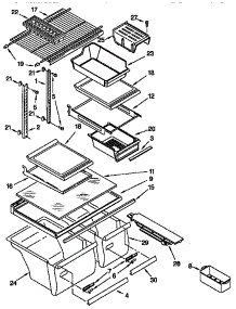 Shelf parts for Kenmore Refrigerator 106.77992791 (10677992791, 106 77992791) from AppliancePartsPros.com