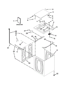 Top And Cabinet Parts parts for Kenmore Washer 110.25102311 (11025102311, 110 25102311) from AppliancePartsPros.com