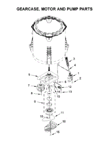 Gearcase, Motor And Pump Parts parts for Kenmore Washer 110.25122811 (11025122811, 110 25122811) from AppliancePartsPros.com