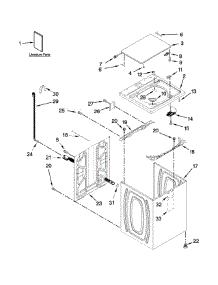 Top And Cabinet Parts parts for Kenmore Washer 110.25132410 (11025132410, 110 25132410) from AppliancePartsPros.com