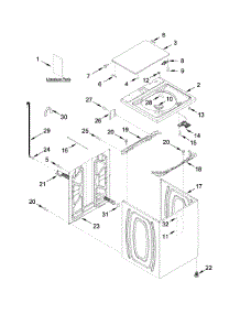 Top And Cabinet Parts parts for Kenmore Washer 110.25132411 (11025132411, 110 25132411) from AppliancePartsPros.com