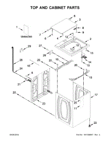 Top And Cabinet Parts parts for Kenmore Washer 110.25132412 (11025132412, 110 25132412) from AppliancePartsPros.com