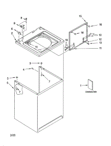 Top And Cabinet Parts parts for Kenmore Washer 110.25292503 (11025292503, 110 25292503) from AppliancePartsPros.com