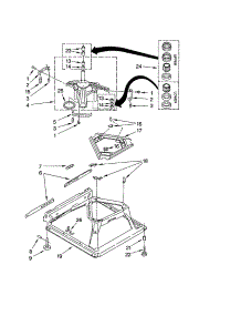 Machine Base parts for Kenmore Washer 110.25852400 (11025852400, 110 25852400) from AppliancePartsPros.com