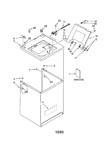 Top And Cabinet parts for Kenmore Washer 110.25852400 (11025852400, 110 25852400) from AppliancePartsPros.com