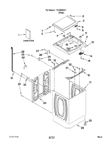 Top And Cabinet Parts parts for Kenmore Washer 110.26002011 (11026002011, 110 26002011) from AppliancePartsPros.com