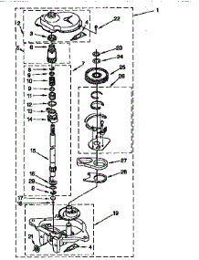 Gearcase parts for Kenmore Washer 110.26058690 (11026058690, 110 26058690) from AppliancePartsPros.com