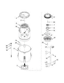 Motor, Basket And Tub Parts parts for Kenmore Washer 110.26132410 (11026132410, 110 26132410) from AppliancePartsPros.com