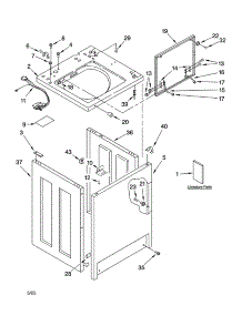 Top And Cabinet Parts parts for Kenmore Washer 110.26152500 (11026152500, 110 26152500) from AppliancePartsPros.com