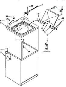 Top And Cabinet parts for Kenmore Washer 110.26292690 (11026292690, 110 26292690) from AppliancePartsPros.com