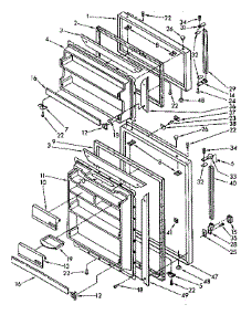 Door parts for Kenmore Refrigerator 106.8748672 (1068748672, 106 8748672) from AppliancePartsPros.com