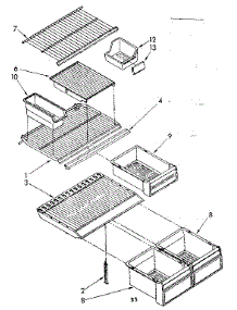 Shelf Parts parts for Kenmore Refrigerator 106.8758201 (1068758201, 106 8758201) from AppliancePartsPros.com