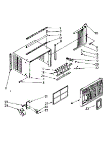 Cabinet Parts parts for Kenmore Air Conditioner 106.8760500 (1068760500, 106 8760500) from AppliancePartsPros.com
