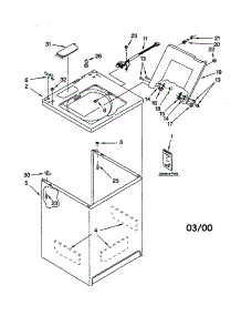 Top And Cabinet parts for Kenmore Washer 110.28974891 (11028974891, 110 28974891) from AppliancePartsPros.com