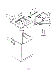 Top And Cabinet parts for Kenmore Washer 110.29012990 (11029012990, 110 29012990) from AppliancePartsPros.com