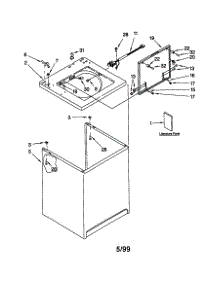 Top And Cabinet parts for Kenmore Washer 110.29072990 (11029072990, 110 29072990) from AppliancePartsPros.com