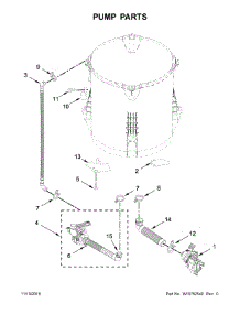 Pump Parts parts for Kenmore Washer 110.29132410 (11029132410, 110 29132410) from AppliancePartsPros.com